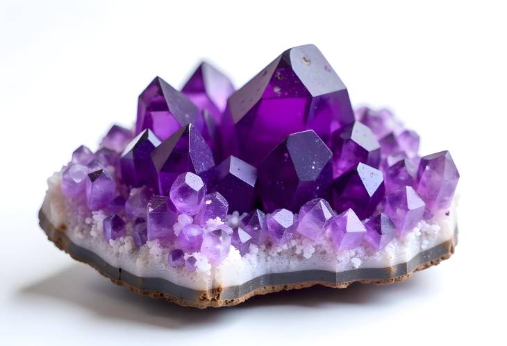 Majestic Amethyst Macro View of Purple Quartz Crystals